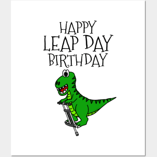 Leap Day Birthday T-Rex Dinosaur 29 Feb 2024 Posters and Art